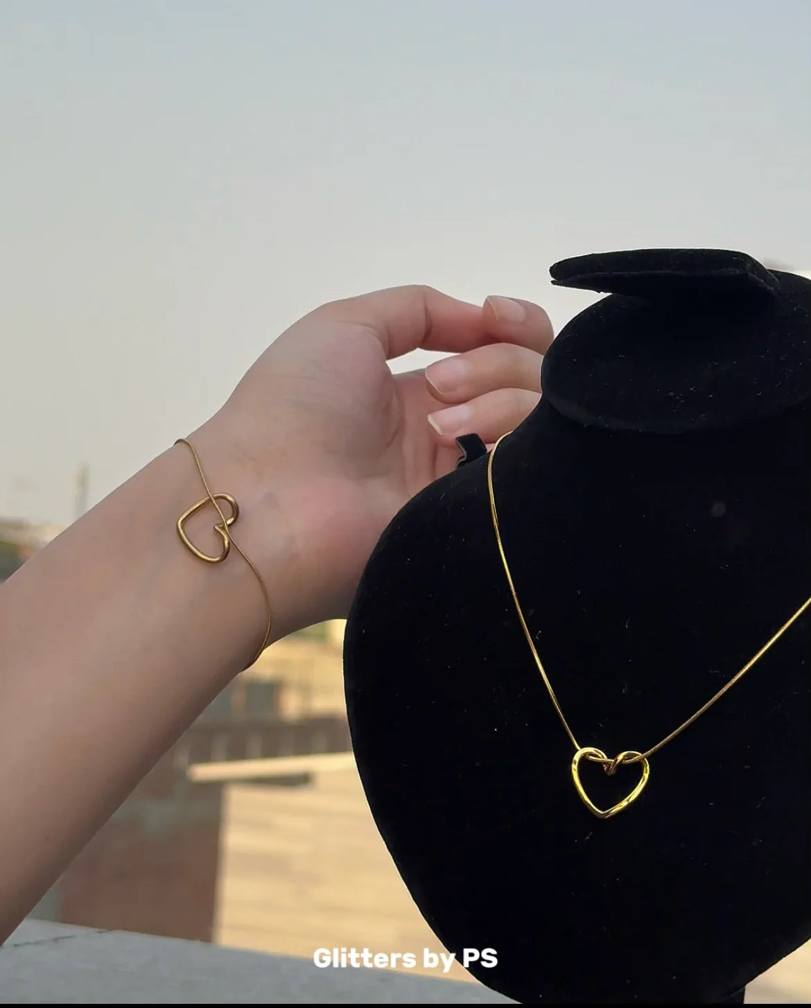 Heart Glow Duo Pendant and Bracelet Set