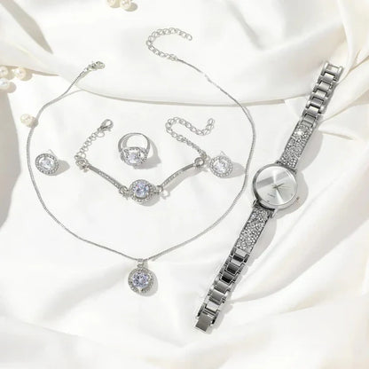6 Pcs Silver White Women’s Jewellery Set.