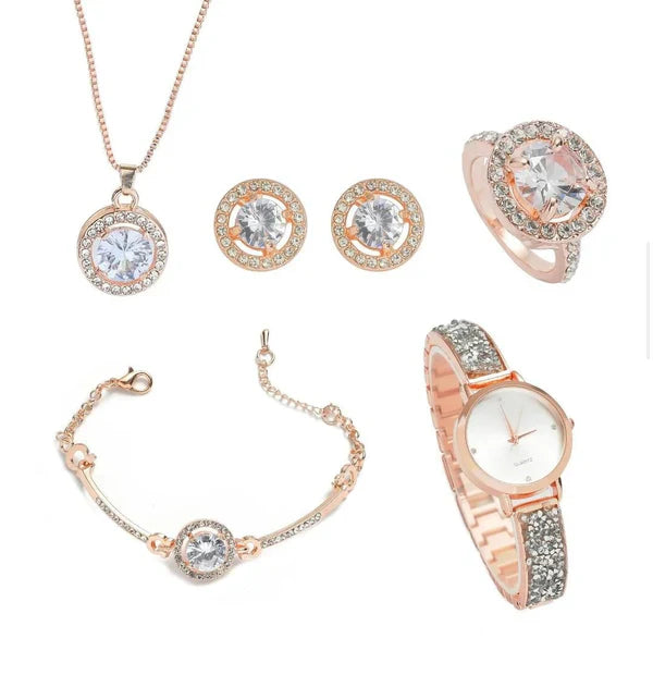 6 Pcs Rose Gold Women’s Jewellery Set.