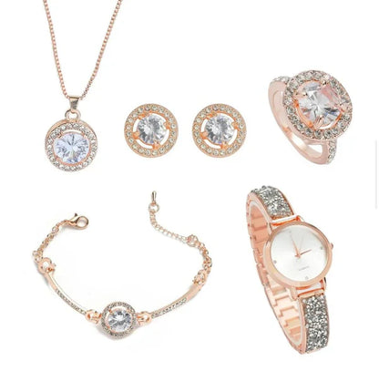 6 Pcs Rose Gold Women’s Jewellery Set.