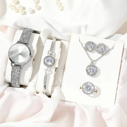 6 Pcs Silver White Women’s Jewellery Set.
