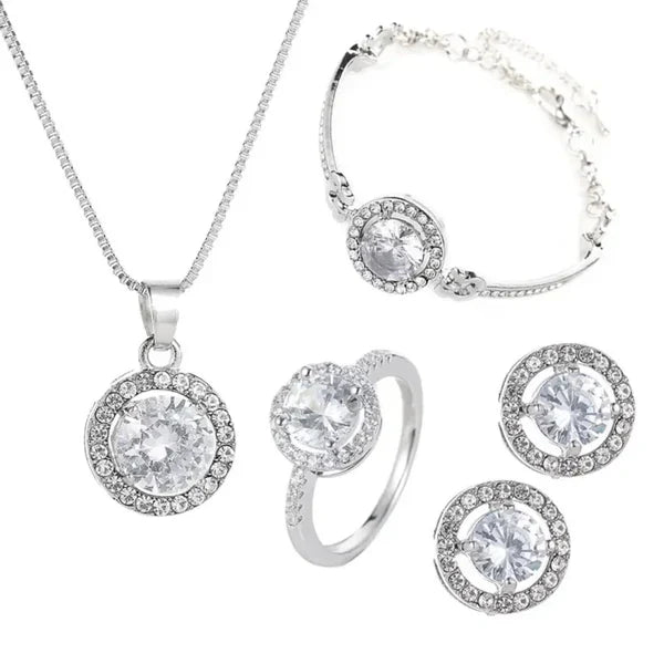 6 Pcs Silver White Women’s Jewellery Set.