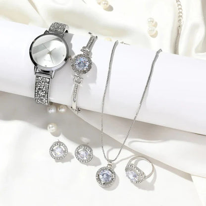 6 Pcs Silver White Women’s Jewellery Set.