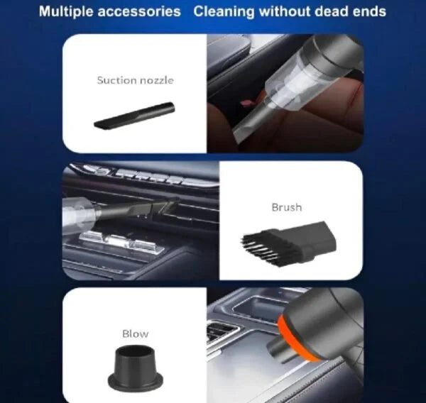 Portable Car Vacuum with 6″ Head, ABS Plastic, 6″ Length