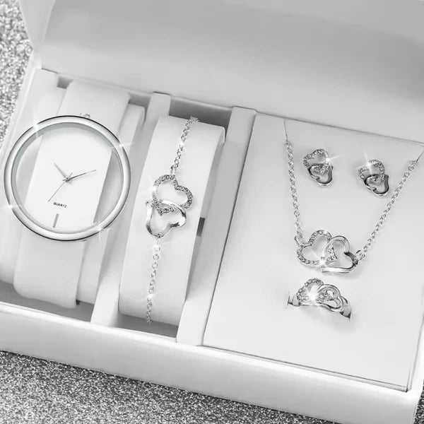 6 Pcs Hollow Dail Women'S Watch Set.