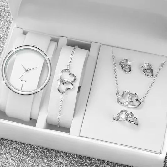6 Pcs Hollow Dail Women'S Watch Set.