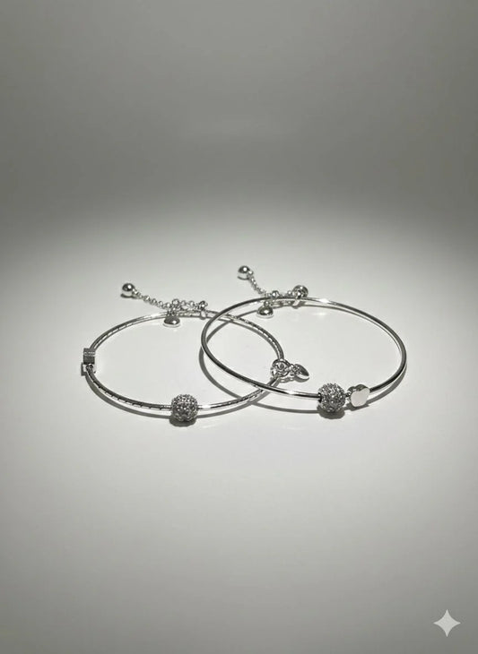 Elegant Silver Love Bangle