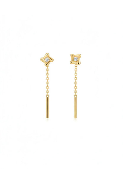 Golden Fragment Chain Earrings