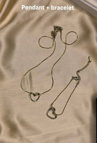 Heart Glow Duo Pendant and Bracelet Set
