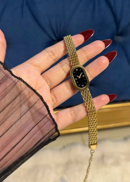 Premium Gold Mesh Watch Style Bracelet