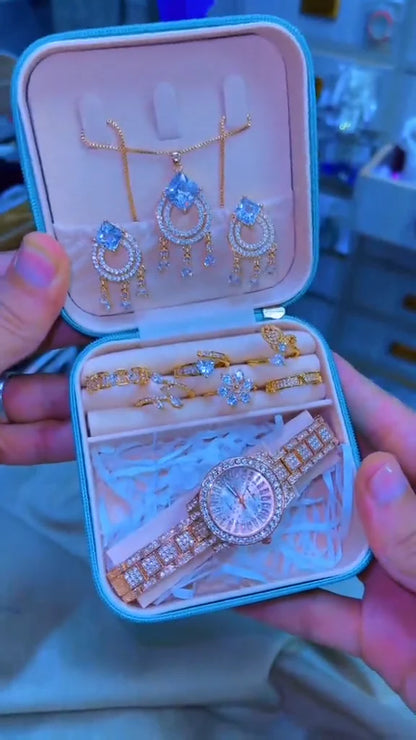 Luxury Blue Stone Earring Jewelry Box